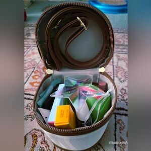 Stuffed Chic Cream & Brown Bucket Bag